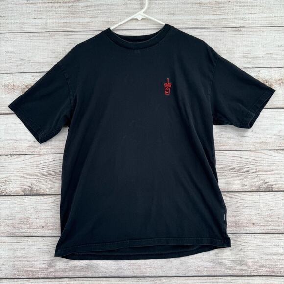 Converse Boba Tea T-Shirt Adult Size Small Oversized Black Embroidered - Picture 2 of 8